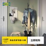 宜家（IKEA）ALGANAS艾佳奈斯衣帽架鞋架卧室落地立式挂衣架衣服架学生宿舍 黑色2件套门厅家具
