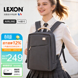 乐上（LEXON）双肩包女14英寸商务笔记本电脑包时尚休闲书包通勤旅行背包银河灰