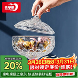 青苹果欧式玻璃糖缸糖果罐储物罐水果果盘果斗6.3英寸