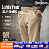 马登工装美式复古廓尔格长裤高腰直筒那不勒斯西裤卡其休闲裤子男春 卡其色 S （偏小，建议拍大一码）