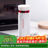 乐扣乐扣（LOCK&LOCK）不锈钢保温杯情侣学生水杯菲特旋转盖轻量杯450ml白红 LHC4131WR