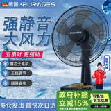 BURAGES 【德国品牌】电风扇台式家用风扇床上宿舍学生轻音摇头台扇大风力17英寸电扇定时办公室台立式小 14英寸塑叶【无定时+可摇头]