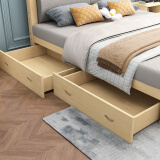 意米之恋实木床双人床软包卧室简约单人床松木床 床下两抽抽屉 RB-0016