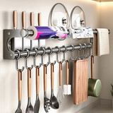 美厨物语厨房置物架壁挂304不锈钢挂架免打孔挂钩刀架纸巾收纳架用具大全