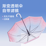 天玮伞业长柄透明伞大号直杆加固伞骨简约渐变色透明伞纯色成人便携