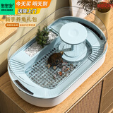 憨憨宠 乌龟缸专用 鱼缸带晒台大号生态养龟缸乌龟爬宠饲养箱养乌龟盆 大号带花洒尊享套餐52*32*19.5CM