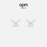 APM Monaco蝴蝶耳钉女首饰简约气质时尚送女友 白色 均码