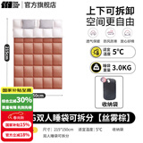 探险者（TAN XIAN ZHE） 睡袋成人冬季户外加厚防寒可拼接睡袋帐篷露营午休被子两用款 双人带枕睡袋棕色3KG