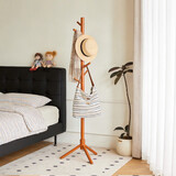 家逸实木衣帽架卧室衣架落地简约挂衣架办公室置衣架客厅晾衣服架子