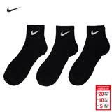 耐克（NIKE）男袜女袜 26新款训练透气短中长袜快干休闲跑步健身运动nike袜子 SX4706-001/黑色/三双装/中袜 L/26-28厘米/42-46码