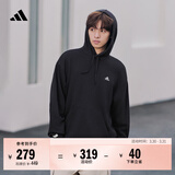 adidas休闲加厚毛圈连帽卫衣套头衫男女秋冬阿迪达斯官方轻运动   黑色   L
