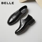 百丽男鞋商务正装皮鞋真皮26春夏牛皮鞋A2410 黑/内增高5cm-三接头 41
