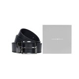 ARMANI 阿玛尼 男士经典方形针扣式可裁剪双面皮带腰带 礼盒款 黑/灰 Y4S195 YLO8J 80740 U