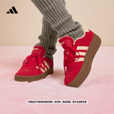 adidas「T头鞋」VL COURT BOLD厚底增高休闲板鞋德训鞋女阿迪达斯 浅猩红/暖香草色   36