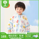 良良婴儿睡袋秋冬加厚款儿童睡袋新生儿分腿款四季通用防踢被 拼图蓝·夹棉款100g-适合15-20℃ 2XL（建议身高100-115cm）