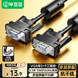 毕亚兹 工程级VGA线 3+9纯铜芯 0.5米短线 台式主机笔记本电脑接显示器投影仪高清视频转接线  XL15