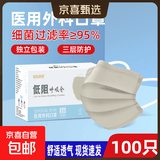 【大牌平替】医用口罩莫兰迪色过敏防风防尘时尚独立包装50只盒装 烟雨灰【独立包装】100只