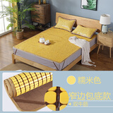 黛安居麻将凉席竹席子麻将席 双人夏天单人宿舍学生可折叠块竹垫空调席 【旗舰款】糯米双牛筋 - 窄边包底 三件套(凉席+2个枕套)180cm*200cm