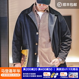 马登工装撞色巴尔玛肯风衣男美式休闲宽松中长款男士大衣全天候外套春 藏青色 【潮流上衣/高级感痞帅】 L