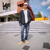 Lee726标准中腰直筒丹宁回潮中蓝色男牛仔裤