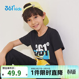 361°童装儿童短袖2026夏季男童短袖t恤男大童夏季短袖上衣 黑 175