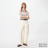 优衣库常规款女装针织廓形长裤/弯刀镰刀裤子483722 482287 482287/01乳白色 XL