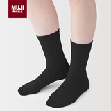 MUJI男女通用 合脚直角 袜口无橡筋袜 袜子 黑色 6s 均码 23-25cm