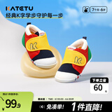 卡特兔宝宝学步鞋春季童鞋儿童鞋软底婴儿鞋男童女童室内机能鞋 黄红蓝-春秋网眼 24 内长14.5cm 脚长13.6-14.2