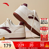 安踏元年丨女鞋板鞋春季厚底增高休闲鞋小白鞋百搭增高厚底运动板鞋 【元年1】象牙白/绛红色-7 38