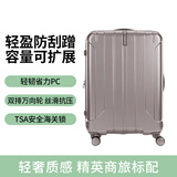 新秀丽可登机箱可扩展行李箱出国留学密码旅行商务出差拉杆箱银色24英寸