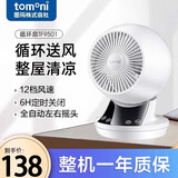 TOMONI日本TOMONI风扇空气循环扇宿舍办公室台式电风扇空气循环扇轻音台扇 白色旗舰款（遥控+12档位调节+直流变频电机）