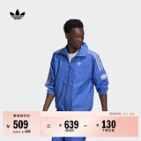 adidas休闲简约三条纹梭织立领夹克外套男装秋季阿迪达斯三叶草   深蓝(推荐选大一码)   XL