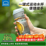 乐扣乐扣（LOCK&LOCK）一键式运动水杯塑料杯户外便携水壶带把手刻度男女杯子蓝色550ml