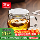 富光花茶杯透明茶杯内胆茶水分离杯办公室玻璃杯子水杯350ml