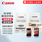 佳能（Canon）GI890原装墨水适用于佳能G1810/G2800/G3800/G4810/G3810/3811 黑色8004+彩色8020原装墨盒/打印头一套