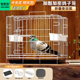 憨憨宠 鸽子笼 家用养殖鸟笼子特大号繁殖笼折叠配对笼大型带隔断鸽子窝 350# 可折叠鸽子笼 银色