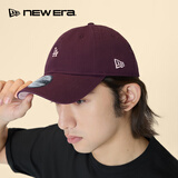 NEW ERA纽亦华MLB棒球帽小logo男女情侣弯檐鸭舌帽软顶NE920 13793034-酒红色 洛杉矶道奇队 OSFM