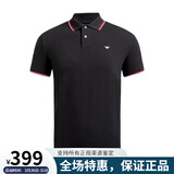 阿玛尼男装新款短袖POLO衫男士T恤棉质经典鹰标logo 黑色（8N1FB3） S （100-120斤）仅供参考