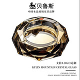 贝鲁斯 水晶烟灰缸时尚创意个性礼品大号定制玻璃烟灰缸客厅欧式烟缸 透明10cm（手掌大小）