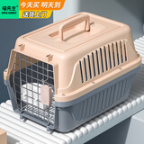喵先生宠物航空箱猫咪狗狗航空箱便携式猫箱子外出猫包太空舱车载托运箱 奶灰色（48*30*33cm）