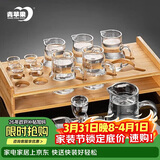 青苹果加厚玻璃白酒杯 一口杯小酒杯刻度家用饭店用