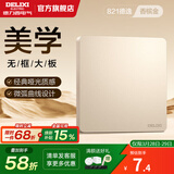 德力西（DELIXI） 开关插座面板CD821系列香槟金色暗装插座二三插墙壁电源无框大板 空白面板
