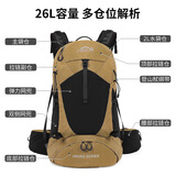 鹰图（INOXTO）越野徒步登山包26L大容量透气防泼水鞋仓户外背包8107卡其色