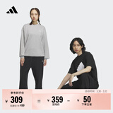 adidas情侣款加绒加厚直筒束脚运动裤男女秋冬阿迪达斯官方轻运动   黑色（推荐女生选小一码）   XXS