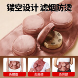 御道四联镂空铜艾灸盒随身灸家用滤烟艾灸罐几乎无烟艾炙盒防烫温灸包