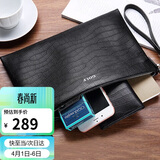 高尔夫（GOLF）头层牛皮男士手包多卡位手拿包鳄鱼纹大容量信封手抓包送男友礼物