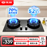 先锋（SINGFUN） 燃气灶超一级能效70%高热效率家用双灶天然气液化气煤气大火力灶具台嵌两用猛火炉灶 天然气|钢盖款 R210
