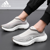 阿迪达斯（adidas）懒人鞋透气时尚潮流男款一脚蹬运动舒适跑步鞋 浅灰棕 42