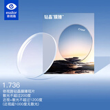 依视路（ESSILOR）眼镜片钻晶膜臻1.74非球面双面防UV配镜现片1片[拍2+MUISE镜框]