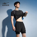 鸿星尔克（ERKE）男士泳衣套装短袖短裤两件套防尴尬运动健身速干沙滩裤游泳装备